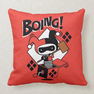Coussin Chibi Harley-Quinn-In-A-Box Avec Marteau