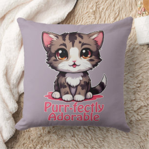 Coussin Chibi Kawaii Kitten Purr parfaitement adorable en