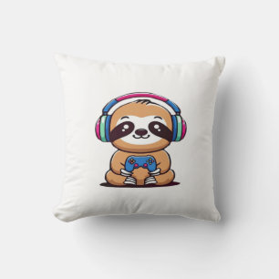 Coussin Chibi Kawaii Paresseux Joueur � Animal Mignon Drôl