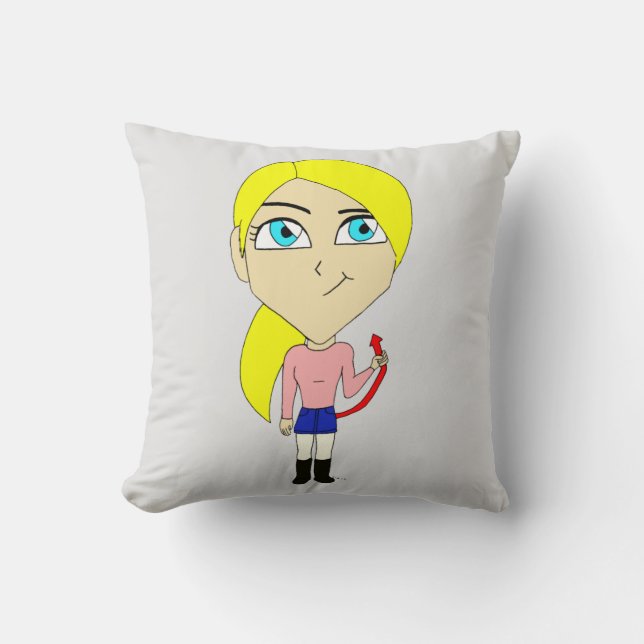 Coussin chibi "mauvaise fille" (Recto)