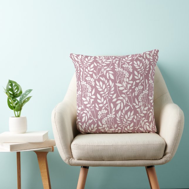 Coussin Chic Botanique Dusty Rose Foliage Motif (Chaise)