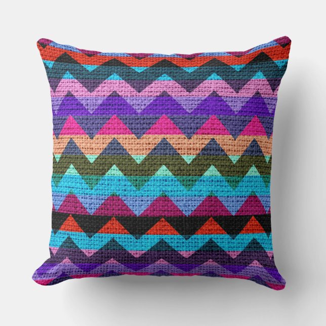 Coussin Chic Chevron Burlap Rustique #38 (Recto)
