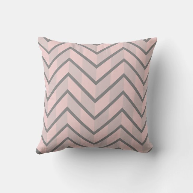 Coussin Chic Chevron Chocolat Rose Rubis (Verso)