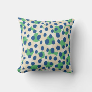 Coussin Chic couleur vert bleu cheetah imprimé monogramme