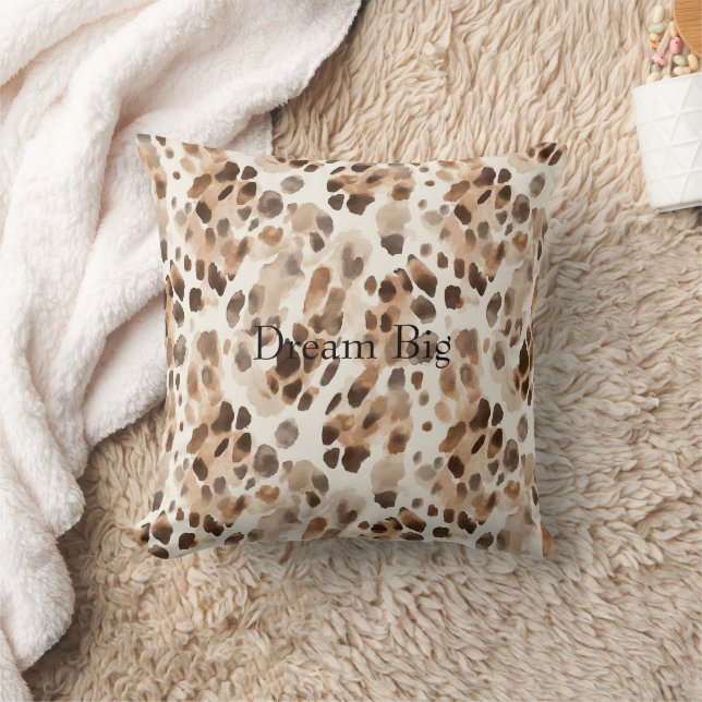 Coussin Chic Crème Brown Poster de animal léopard (Couverture)