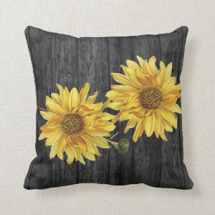 Coussin chic de céréales en bois noir et de tour