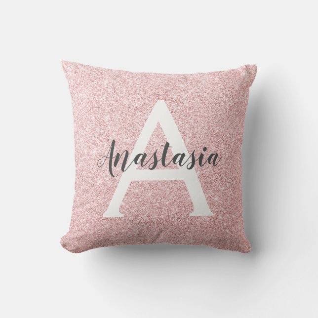 Coussin Chic et tendance Rose Parties scintillant or étinc (Recto)