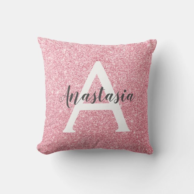 Coussin Chic et tendance Rose Parties scintillant or étinc (Recto)
