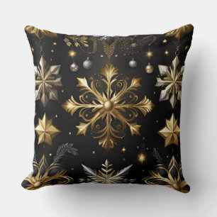 Coussin Chic Flocon D'Argent Et D'Or