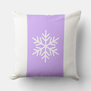 Coussin Chic Flocon de neige clair violet blanc rayures de