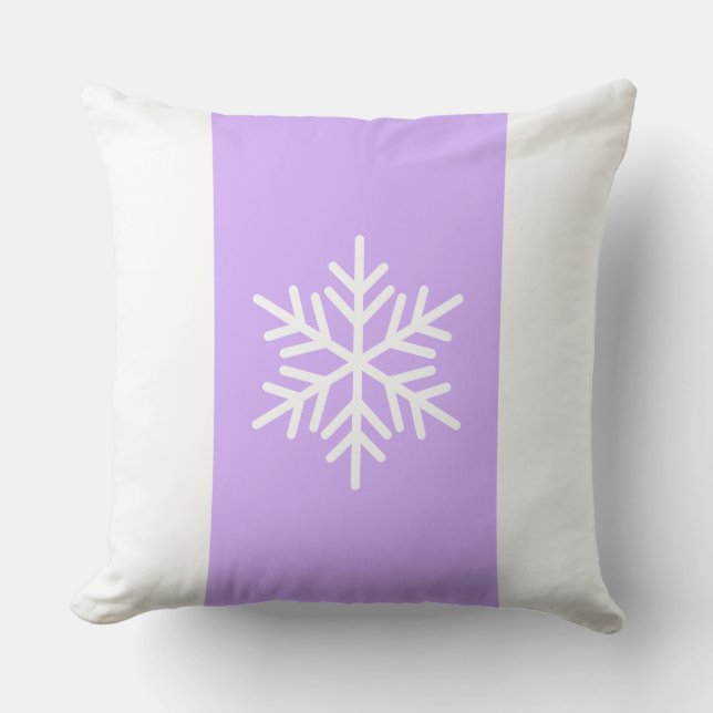 Coussin Chic Flocon de neige clair violet blanc rayures de (Recto)