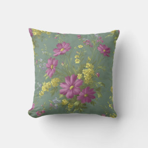 Coussin Chic Floral Romantique Botanique Vintage