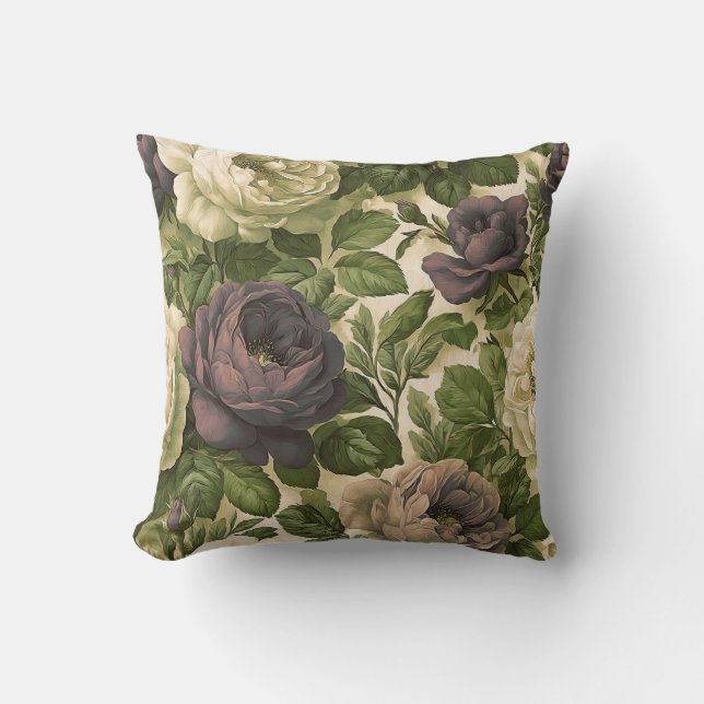 Coussin Chic Floral Romantique Botanique Vintage (Recto)