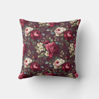 Coussin Chic Floral Romantique Botanique Vintage Élégant