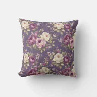 Coussin Chic Floral Romantique Botanique Vintage Élégant