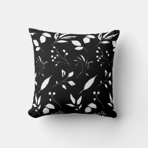 Coussin Chic Foliage noir et blanc