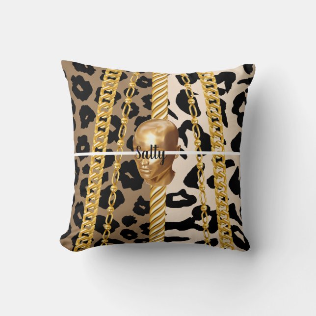 Coussin Chic Golden Wild Luxurious élégant Anniversaire fi (Recto)
