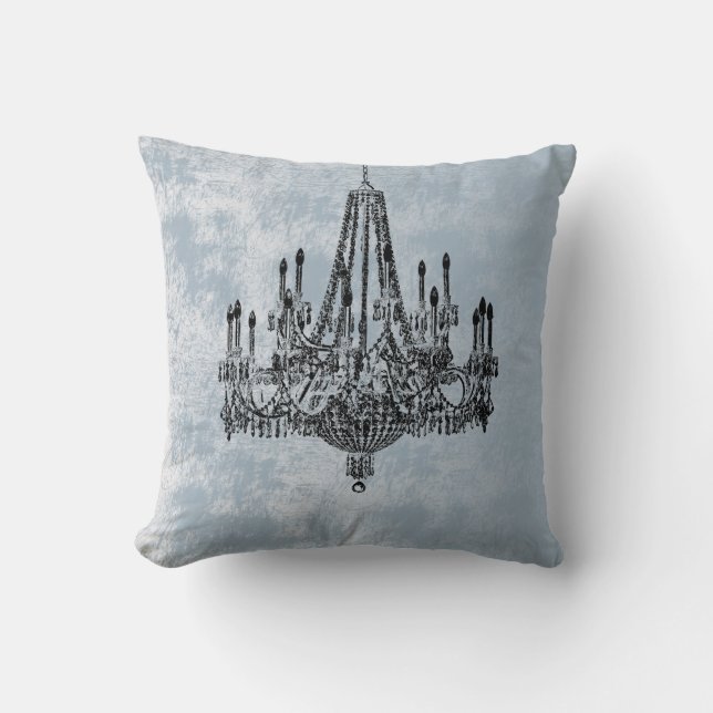 Coussin Chic lustre bleu Grunge (Recto)
