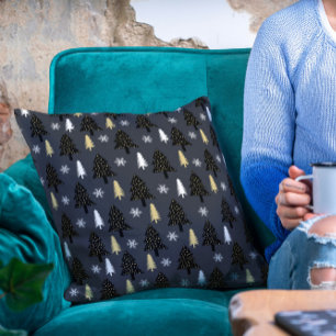 Coussin Chic Luxe Moderne Arbre de Noël Motif