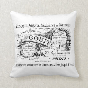 coussin chic minable de typographie vintage