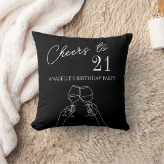 Coussin Chic moderne applaudit à la fête du 21ème annivers