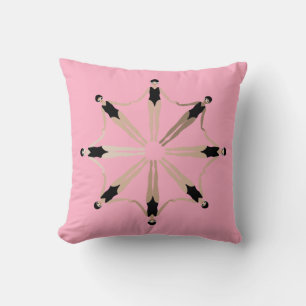 Coussin Chic moderne Artistique synchronisé nageurs rose