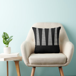 Coussin Chic moderne noir et blanc Abstrait Art géométriqu