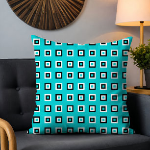 Coussin Chic moderne Turquoise Motif géométrique