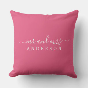 Coussin Chic Newlysée M. Mme Hot Pink Monogram