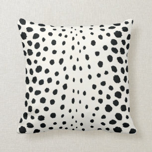 Coussin Chic noir blanc cheetah imprimer motif monogramme