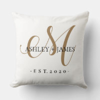 Chic Or M Monogramme Script Nom Date de Mariage