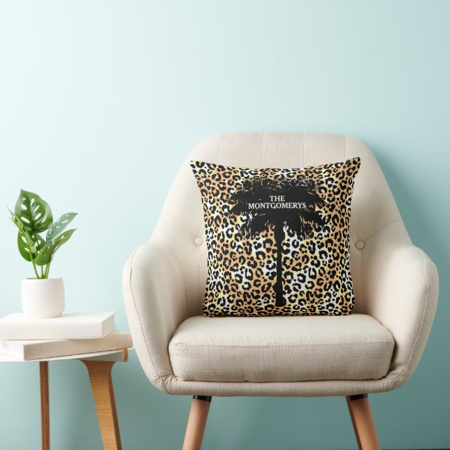 Coussin Chic Palm Tree on Leopard Print (Chaise)