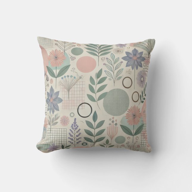 Coussin Chic Pastel Blooms : Un Motif moderne pour le Styl (Recto)