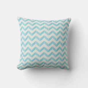 Coussin Chic Pastel turquoise Chevron Custom Monogramme