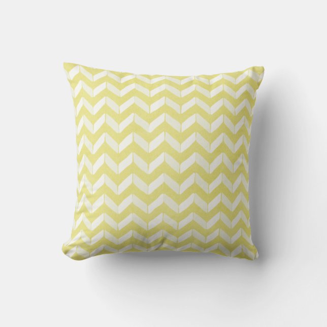 Coussin Chic Pastel Yellow Teal Chevron Custom (Recto)