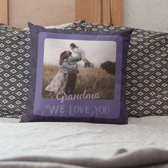 Coussin Chic Photo Personnalisée Texte Grand-parents Cadea (Créateur téléchargé)