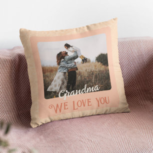 Coussin Chic Photo Personnalisée Texte Grand-parents Cadea