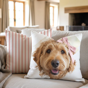 Coussin Chic Pinceau Personnalisé Photo Peinture Chien Ros