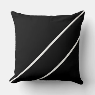 Coussin Chic Raffiné Moderne Noir Blanc Diagonal Grilles
