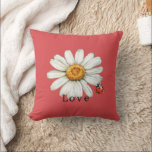 Coussin Chic Red White Daisy Flowers<br><div class="desc">Chic Red White Daisy Flowers</div>