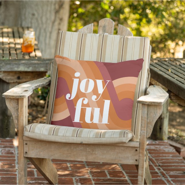 Coussin Chic Retro Funky Abstrait Waves Art Motif (Chaise)