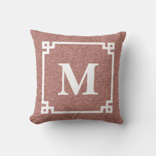 Coussin Chic Rose Parties scintillant or Grèce clé frontiè