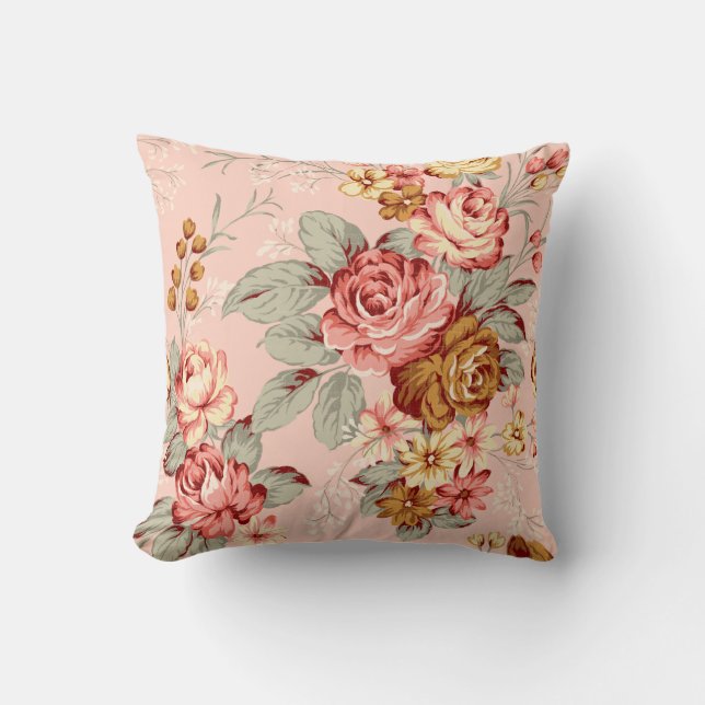 Coussin Chic Rose Vintage (Recto)