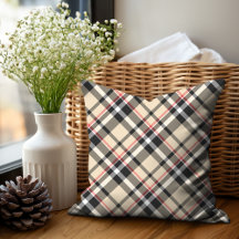 Chic Rouge Beige Noir Blanc Plaid Stripes Motif