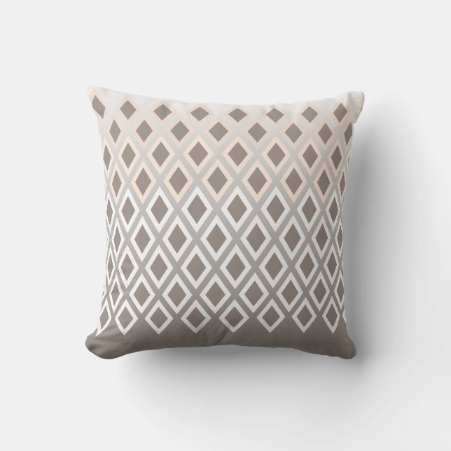 Coussin Chic Taupe et Motif de diamant blanc (Recto)