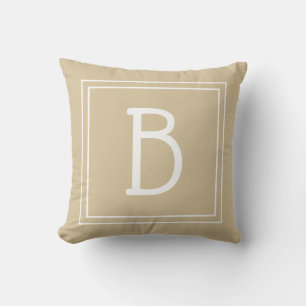 Coussin Chic tendance Monogramme Neutral Lumière Brown & B
