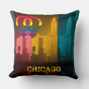 Coussin Chicago Gay Lesbian Intérêt Wrigley Building