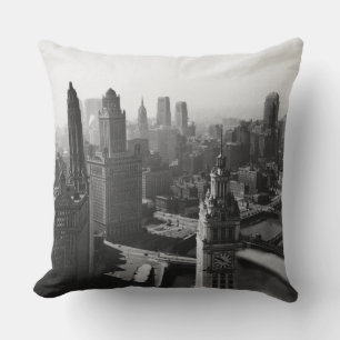 Coussin Chicago Skyline1930's from Above view Photograph