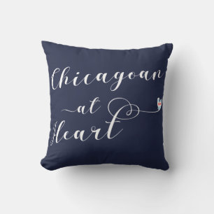 Coussin Chicagoan Au Coeur Throw Cushion, Chicago