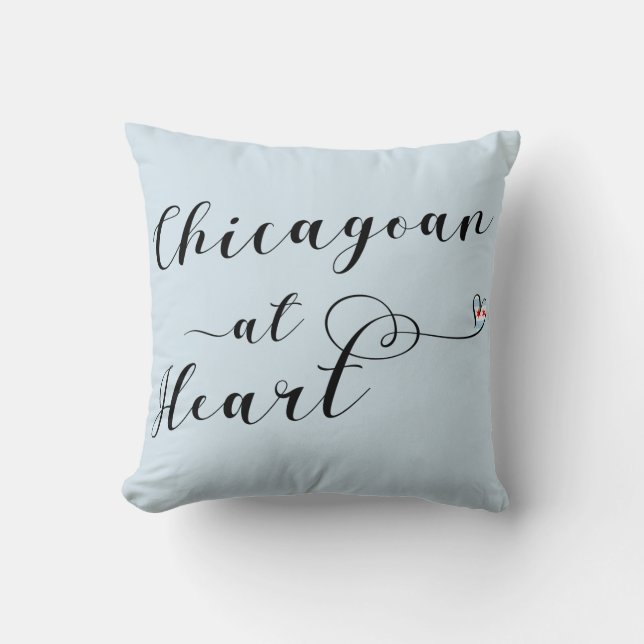 Coussin Chicagoan Au Coeur Throw Cushion, Chicago (Recto)
